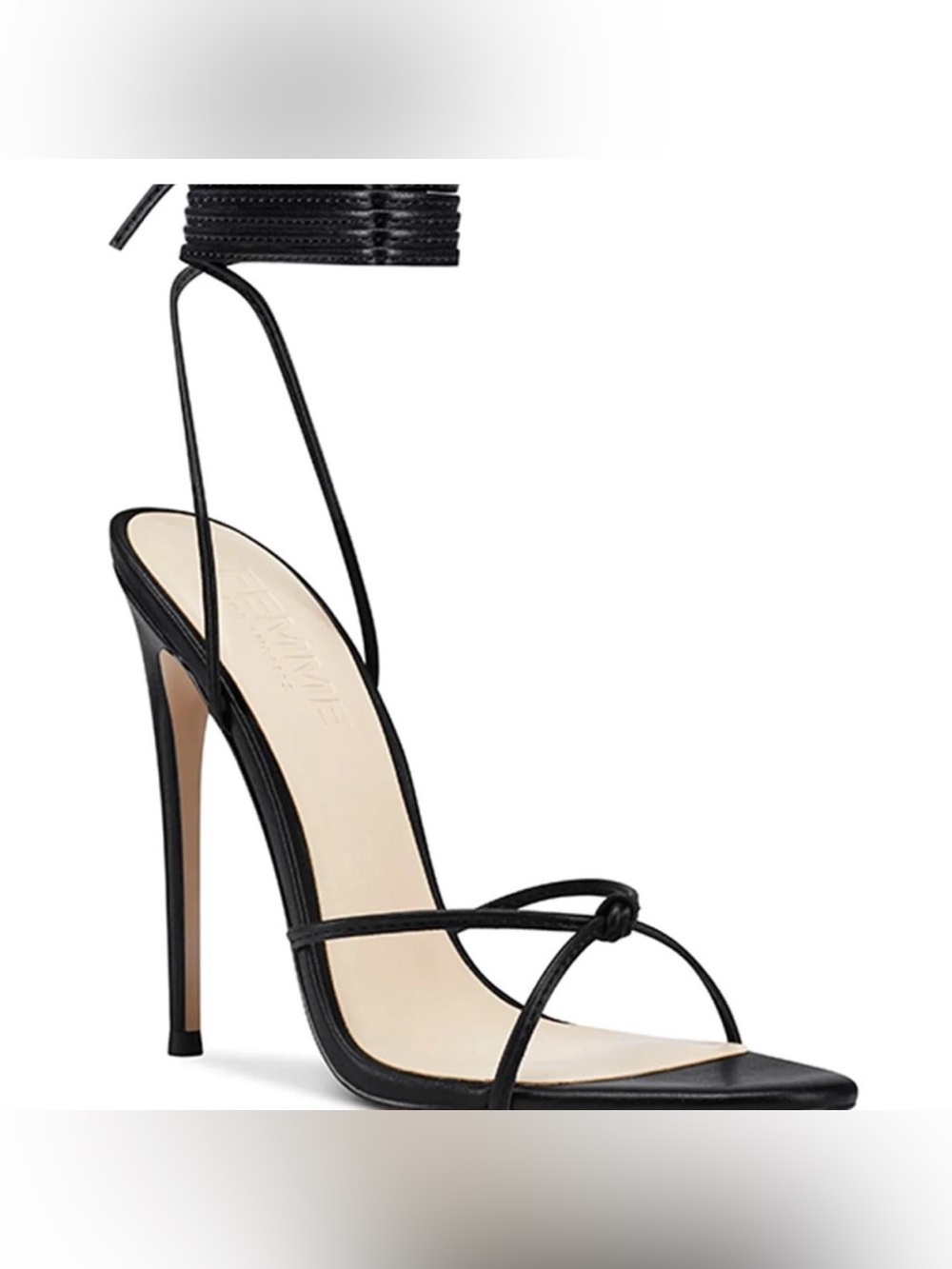 FEMME LA Black Strappy Heel Sandals - Women - Picture 2 of 15